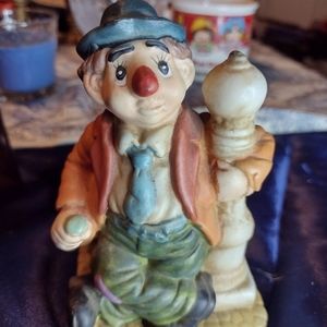 Cute Little Hobo Clown Porcelain Figurine